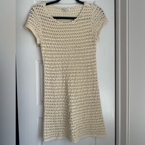 NWOT Reformation Cassie Open Knit Mini Dress Color Sugar Size XS